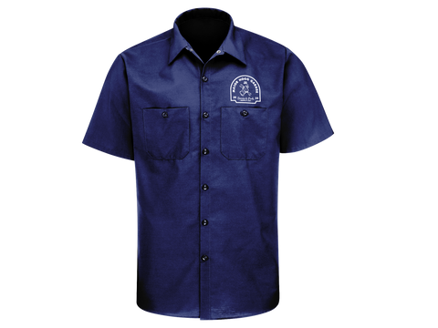 Navy Garage Service Work Shirt Front